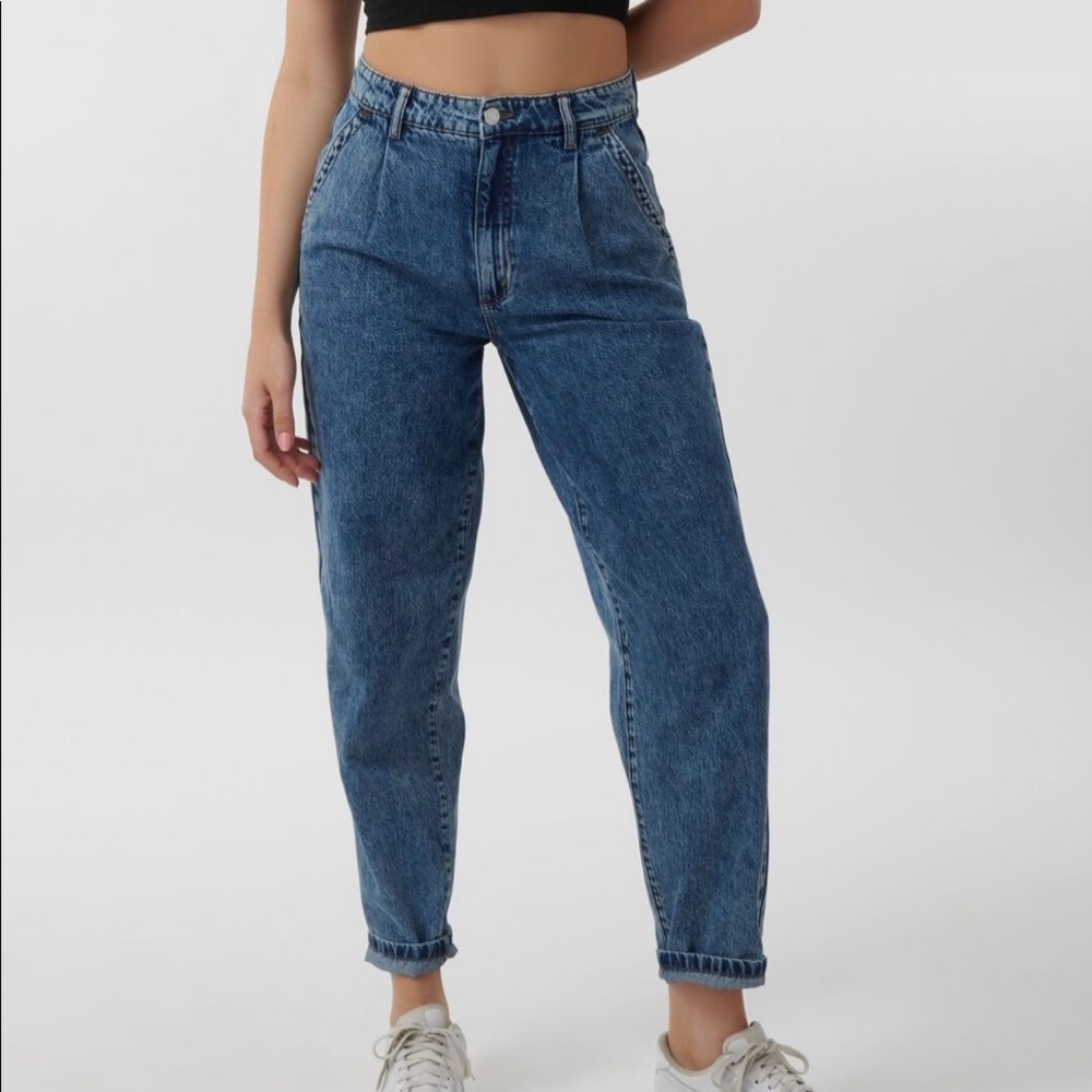 Garage acid wash tapered jeans